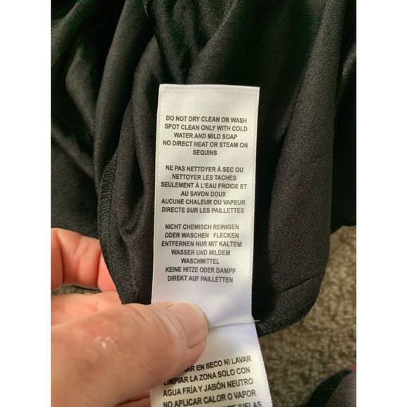 Aidan Mattox V-Neck Black Side Slit Sequined Dress 2 - Picture 10 of 11